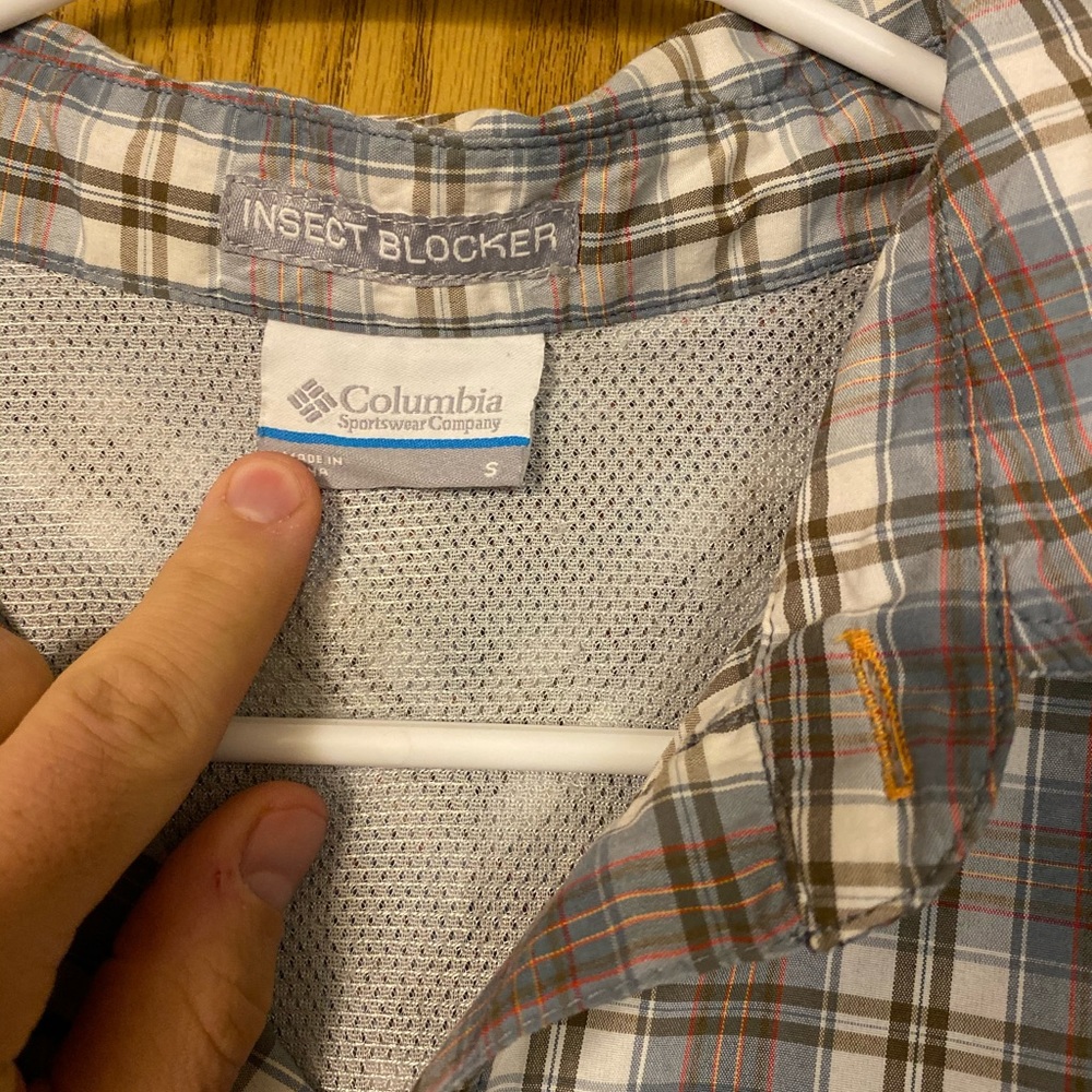 Men’s Columbia insect Blocker Long Shirt Sz S GUC